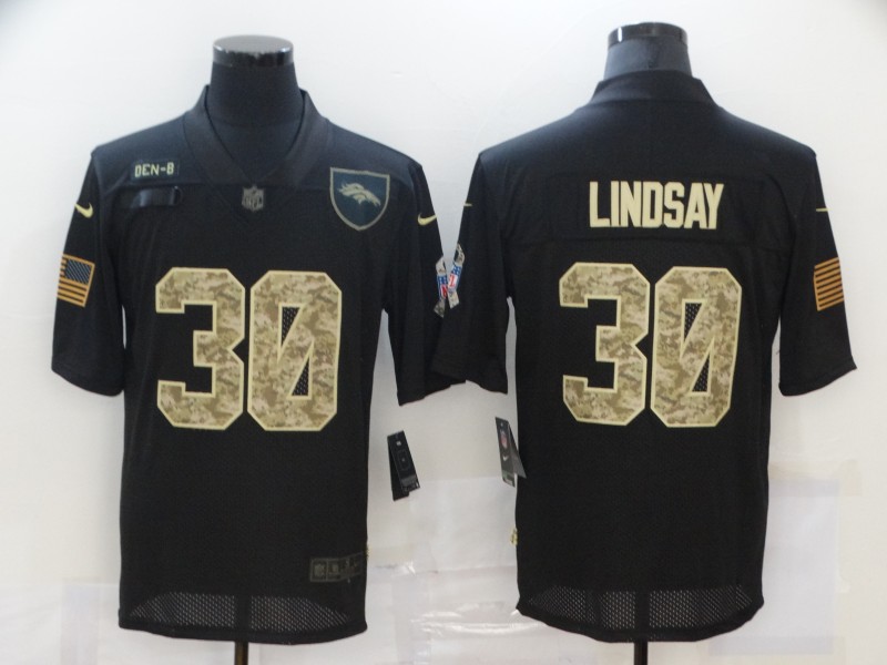 Men's Denver Broncos #30 Phillip Lindsay Black Jersey